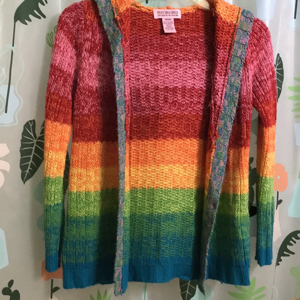 Vintage Rainbow striped hooded sweater - Picture 2 of 5